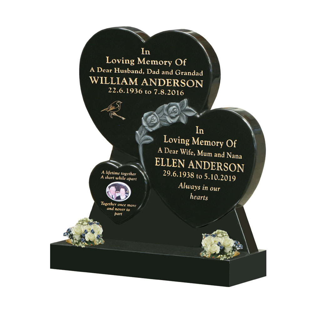 Polished Black Granite Headstone 1st Choice Memorials